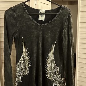 Vintage Vocal lightweight top w/embellishments EUC